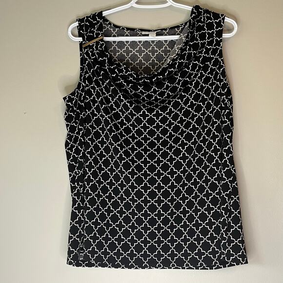 Charter Club Black & White Patterned Tank Top Size 1X - Picture 9 of 9